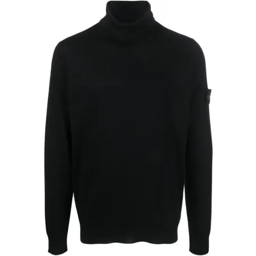 Turtlenecks, male, , Size: 2XL Wool Turtleneck Men Sweater - Stone Island - Modalova