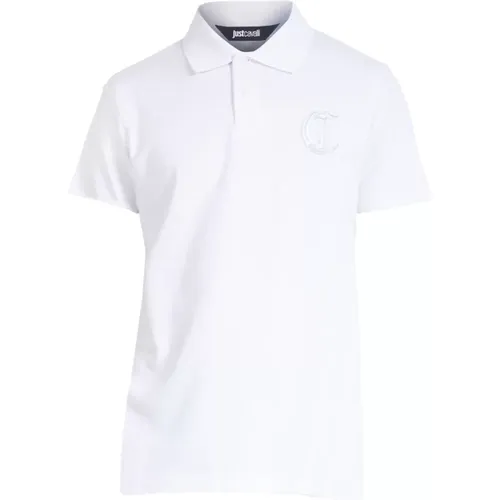 Polo Shirts, male, , Size: XL Embroidered Lurex Polo Shirt - Just Cavalli - Modalova