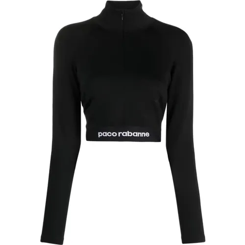 Schwarzes Top , Damen, Größe: XS - Paco Rabanne - Modalova