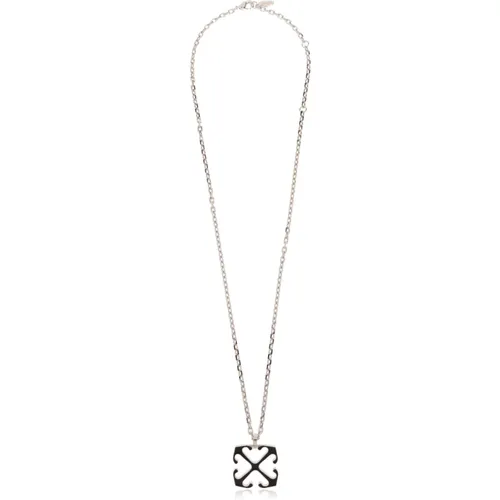 Necklaces, male, , Size: ONE SIZE Logo Necklace - Off White - Modalova