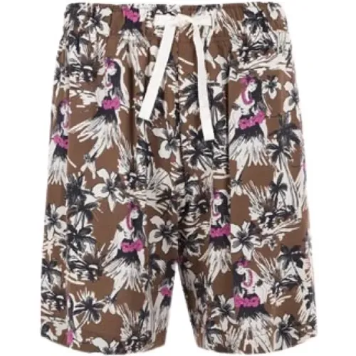 Casual Shorts, male, , Size: L Hula Print Shorts - Palm Angels - Modalova