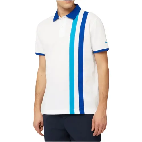 Weiße Baumwoll-Polo-Shirt - Frühling/Sommer 2024 , Herren, Größe: L - Harmont & Blaine - Modalova