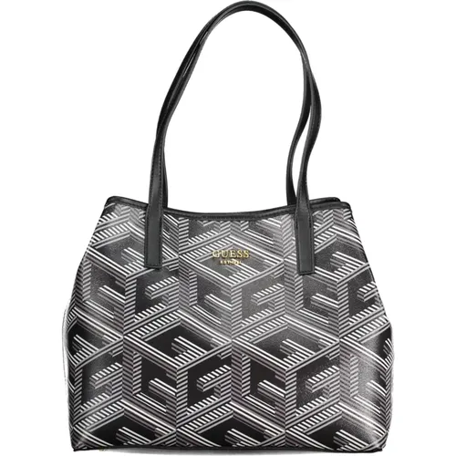 Stilvolle Schwarze Polyurethan-Handtasche , Damen, Größe: ONE Size - Guess - Modalova