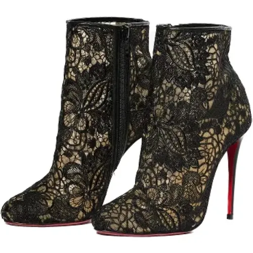 Pre-owned Boots, female, , Size: 7 US Pre-owned Lace boots - Christian Louboutin Pre-owned - Modalova