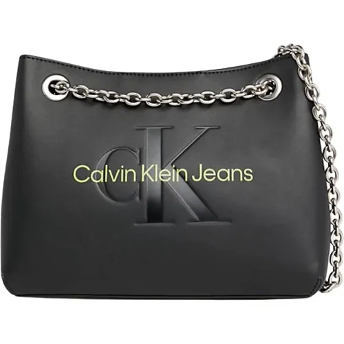 Schultertasche aus PU-Leder mit geprägtem Logo - Calvin Klein - Modalova