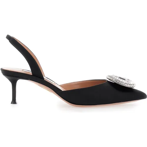 Pumps, female, , Size: 6 US Crystal Slingback Heels - Aquazzura - Modalova
