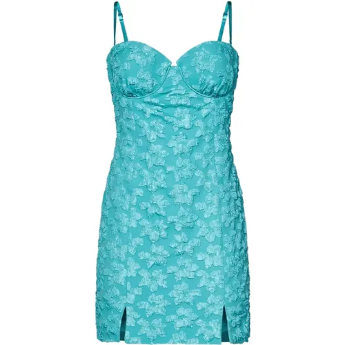 Turquoise Floral Jacquard Mini Dress , female, Sizes: M - Rotate Birger Christensen - Modalova
