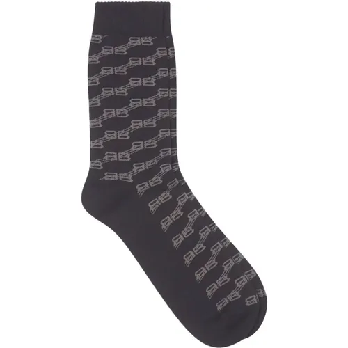 Monogram Jacquard Cotton Mix Socks , male, Sizes: XL, L - Balenciaga - Modalova