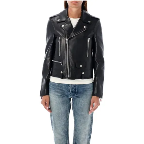 Classic Motor Biker Jacket , female, Sizes: M - Saint Laurent - Modalova