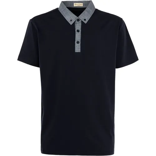 Elegantes blaues Poloshirt für Männer - CASHMERE COMPANY - Modalova