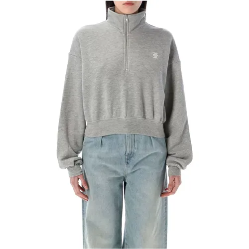 Sweatshirts, female, , Size: L Cropped Half-zip Sweatshirt - Éterne - Modalova