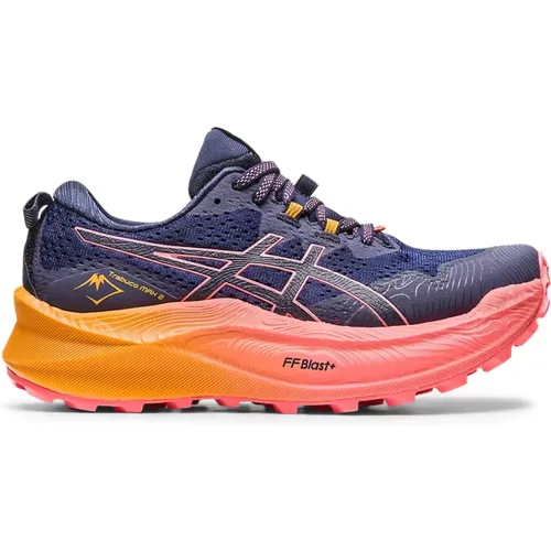 Midnight/Papaya Trabuco Max 2 Sneakers , female, Sizes: 4 1/2 UK - ASICS - Modalova