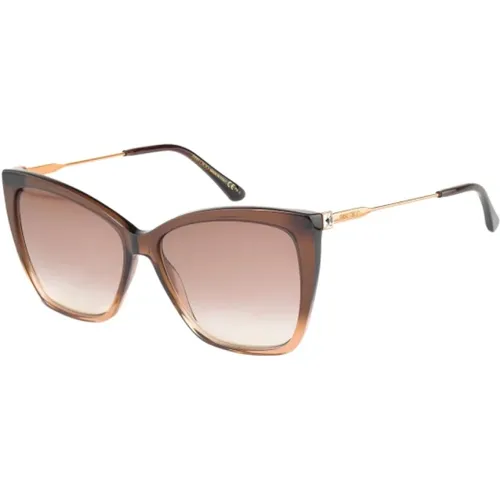 Braune Metall Damen Sonnenbrille , Damen, Größe: ONE Size - Jimmy Choo - Modalova