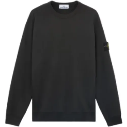 Cotton crewneck sweatshirt with ribbed side bands , male, Sizes: XL, 2XL - Stone Island - Modalova