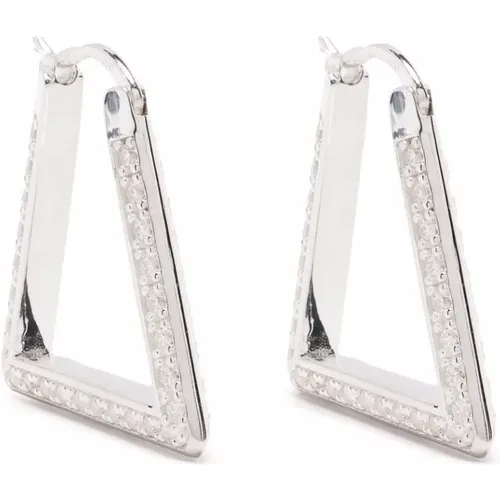 Silver Zirconia Diamond Earrings , female, Sizes: ONE SIZE - Bottega Veneta - Modalova