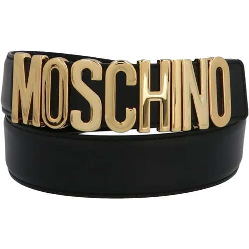 Belts, male, , Size: L Golden Metal Logo Belt - Moschino - Modalova