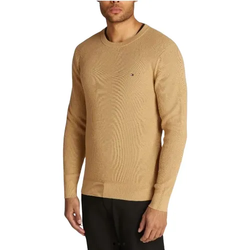 Herren Refined Crew Neck Pullover , Herren, Größe: L - Tommy Hilfiger - Modalova