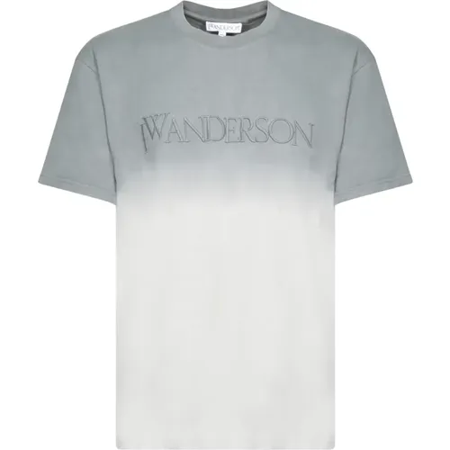 T-Shirts, male, , Size: M Gradient Effect Grey T-Shirt - JW Anderson - Modalova