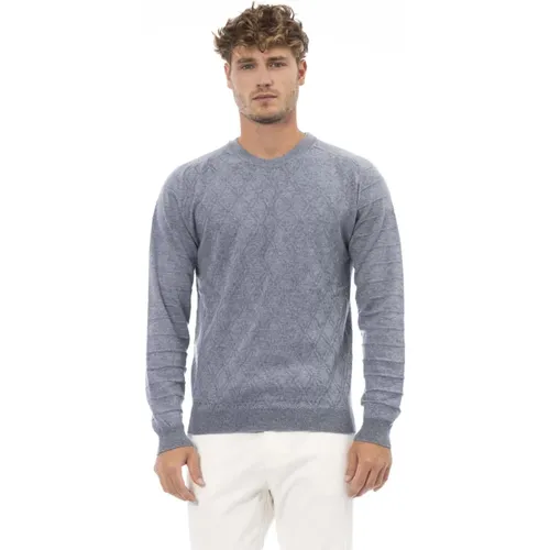 Rundhalsausschnitt Langarm Pullover , Herren, Größe: XL - Alpha Studio - Modalova