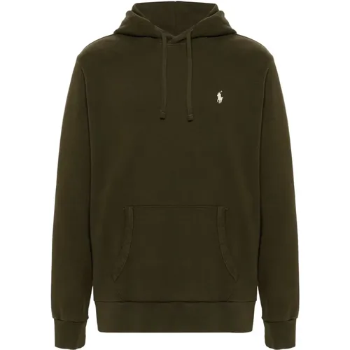 Grüner Pullover mit Kapuze und Pony , Herren, Größe: M - Polo Ralph Lauren - Modalova