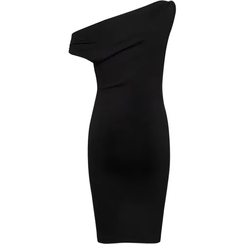 Elegantes One-Shoulder Schwarzes Kleid , Damen, Größe: 2XL - My Essential Wardrobe - Modalova