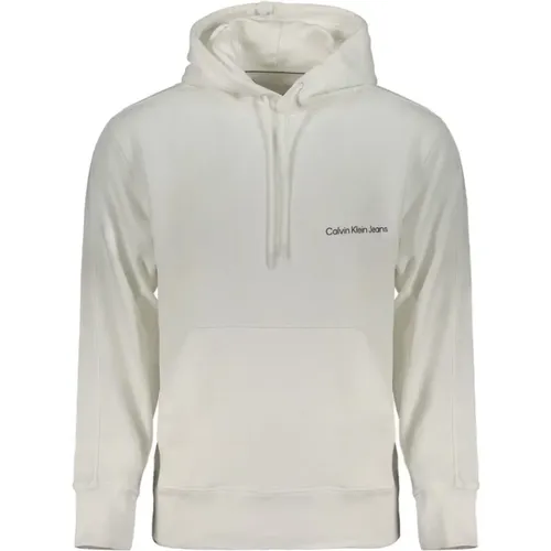 Hoodies, male, , Size: L Men's Hooded Sweatshirt with Print - Calvin Klein - Modalova