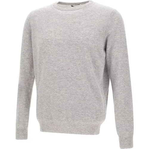 Cashmere Knitwear, male, , Size: 3XL Cashmere Sweater Grey Crew Neck - Kangra - Modalova