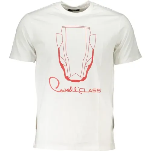 Bedrucktes Rundhals T-Shirt , Herren, Größe: S - Cavalli Class - Modalova