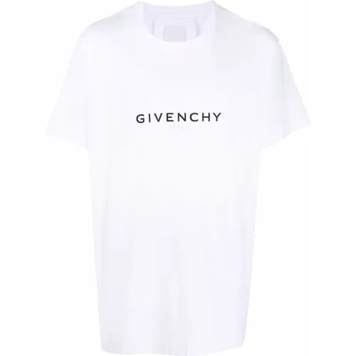Weiße Baumwoll-Kurzarm-T-Shirt,Weiße Stilvolle Bluse - Givenchy - Modalova