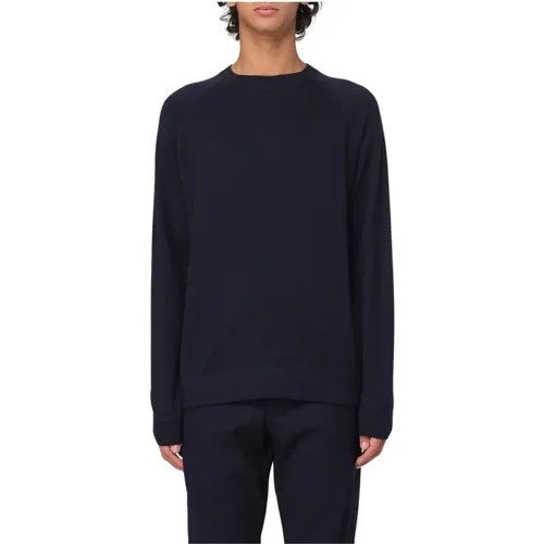 Round-neck Knitwear, male, , Size: L Merino Wool Crew Neck Sweater - Paolo Pecora - Modalova