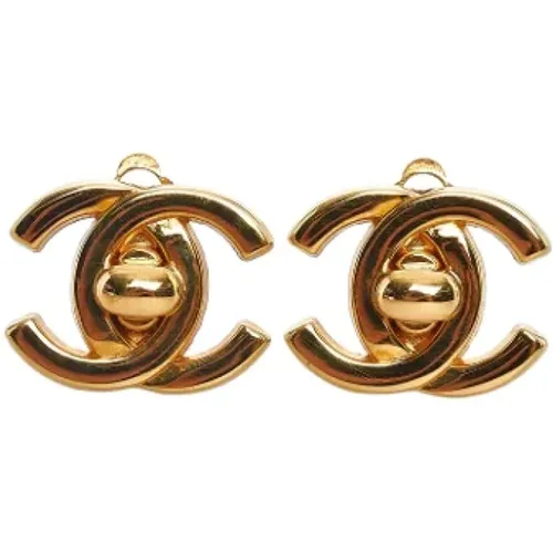 Pre-owned Jewellery, female, , Size: ONE SIZE Pre-owned Gold earrings - Chanel Vintage - Modalova