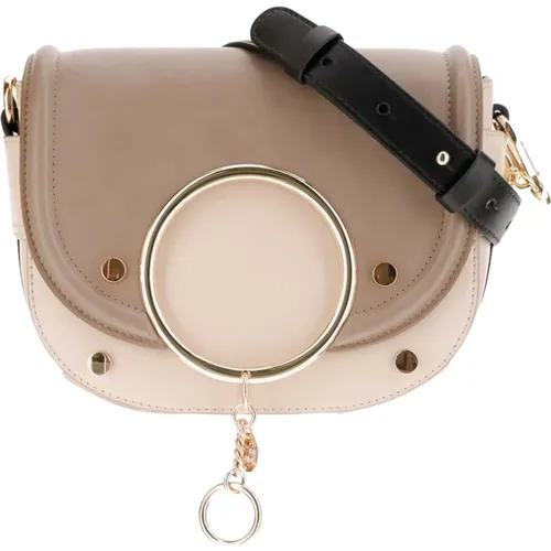 Leder-Flap-Tasche mit ausgeschnittenem Ringdetail - See by Chloé - Modalova