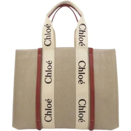 Pre-owned Tote Bags, female, , Size: ONE SIZE Pre-owned Canvas Tote Bag - Chloé Pre-owned - Modalova