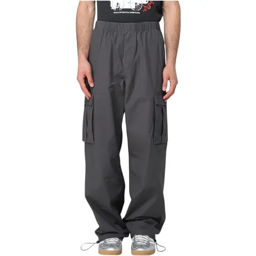 Straight Trousers, male, , Size: W32 Comfort Elastic Waist Casual Trousers - Brain Dead - Modalova