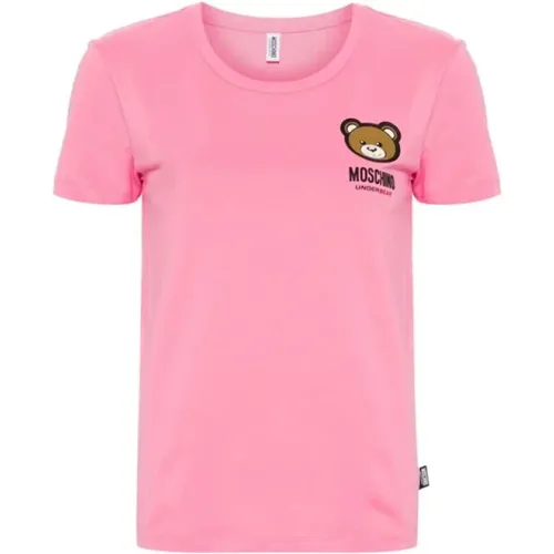 Rosa Teddy Bear T-shirt , Damen, Größe: M - Moschino - Modalova