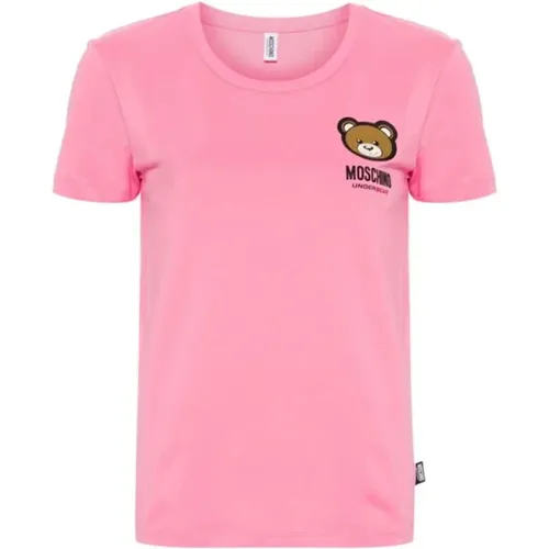 Rosa Teddy Bear T-shirt , Damen, Größe: S - Moschino - Modalova