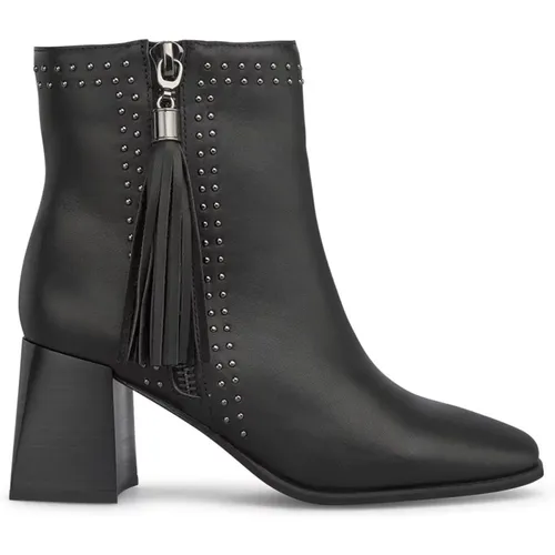 Block heel bootie with tassel , female, Sizes: 2 UK, 5 UK, 3 UK, 8 UK, 6 UK, 7 UK, 9 UK, 4 UK - Alma en Pena - Modalova