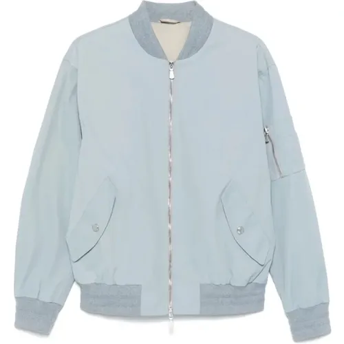 Bomber Jackets, male, , Size: 3XL Sky Twill Bomber Jacket - Eleventy - Modalova