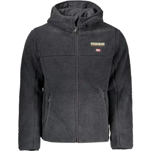 Bestickte Kapuzenjacke mit Taschen , Herren, Größe: 2XL - Napapijri - Modalova