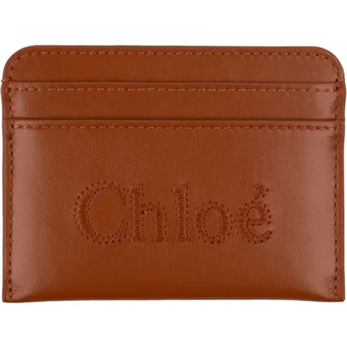 Wallets & Cardholders, female, , Size: ONE SIZE Embroidered Logo Card Case - Chloé - Modalova