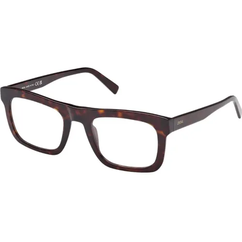 Glasses, unisex, , Size: 52 MM Dark Havana Eyewear Frames - Ermenegildo Zegna - Modalova