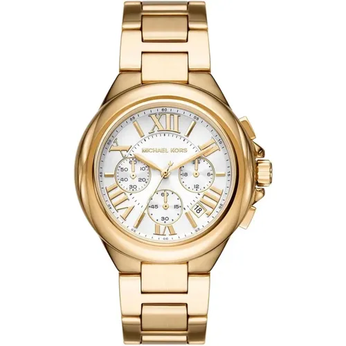 Watches, female, , Size: ONE SIZE Elegant Gold Chronograph Watch for Women - Michael Kors - Modalova