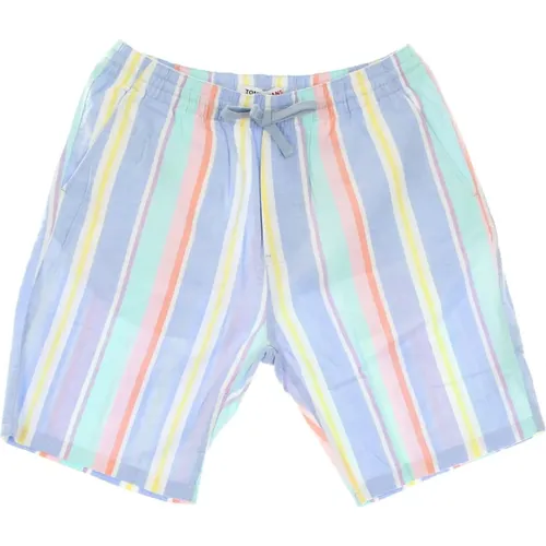 Casual Shorts, male, , Size: S Pastel Stripe Short Pants - Tommy Hilfiger - Modalova