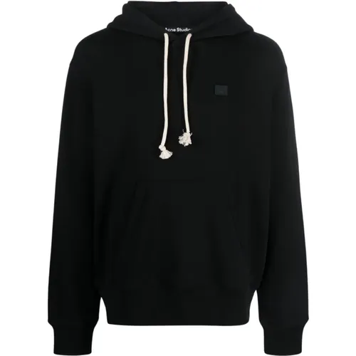 Schwarzer Logo Baumwoll Hoodie Pullover , Herren, Größe: S - Acne Studios - Modalova