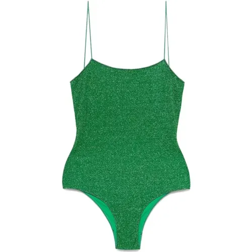 One-piece, female, , Size: M Grass Square Neck Swimsuit - Oseree - Modalova