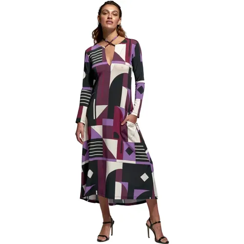 Catania Geometric Midi Dress - Size 38 , female, Sizes: XL, M, 2XL - Moskada - Modalova