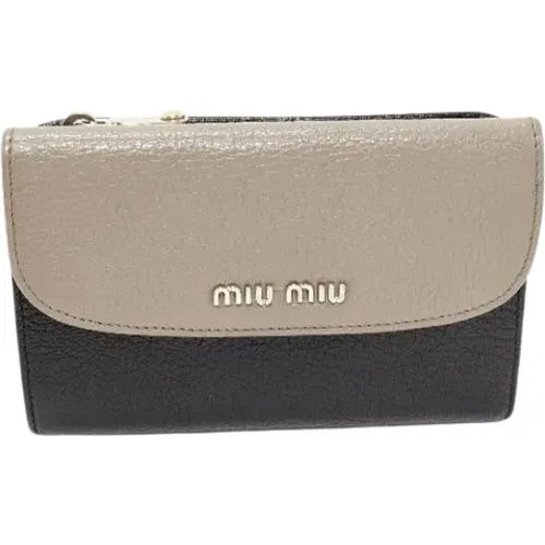 Pre-owned Wallets, female, , Size: ONE SIZE Pre-owned Leather Wallet - Miu Miu Pre-owned - Modalova