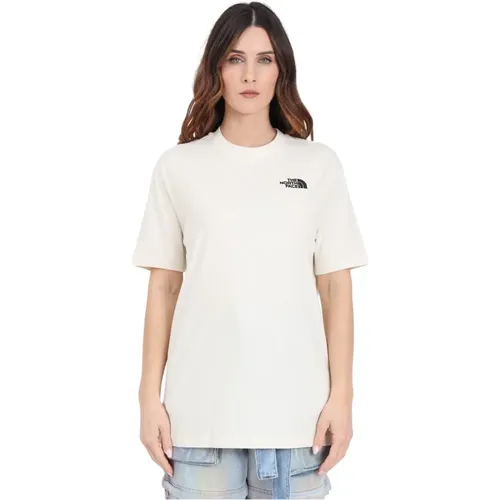 Oversize Simple Dome T-shirt Beige/Schwarz , Damen, Größe: S - The North Face - Modalova