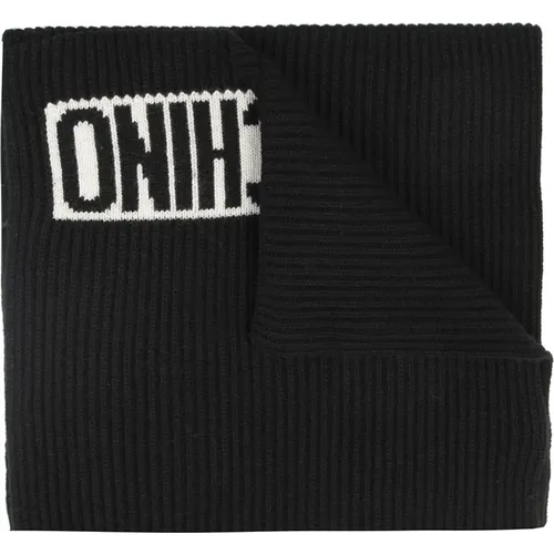 Winter Scarves, male, , Size: ONE SIZE Knitted scarf with logo - Moschino - Modalova