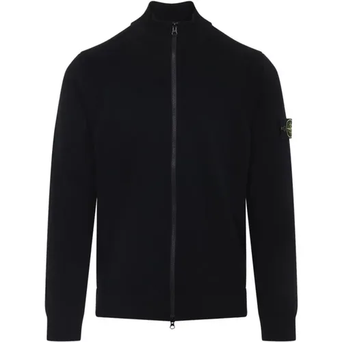 Cardigans, male, , Size: 2XL Stretch RWS Wool Cardigan - Stone Island - Modalova